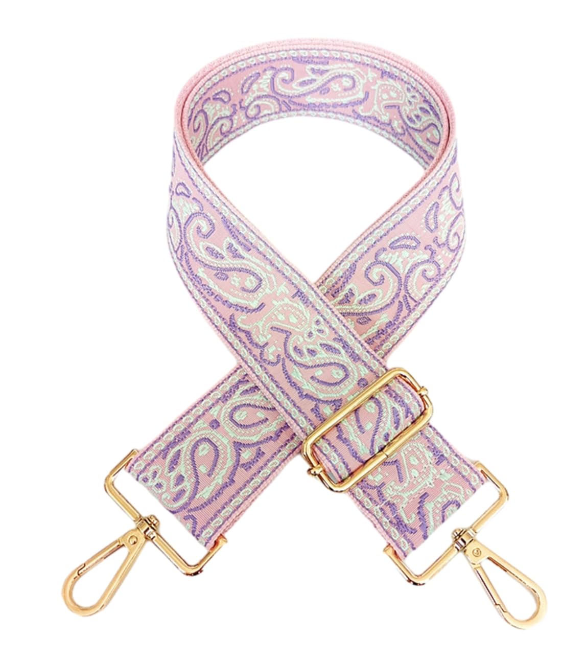 Zhiheng 1pc Adjustable Strap Replacement 2in Wide Paisley Jacquard Belt Purse Charms for Crossbody Guitar Camera Bag