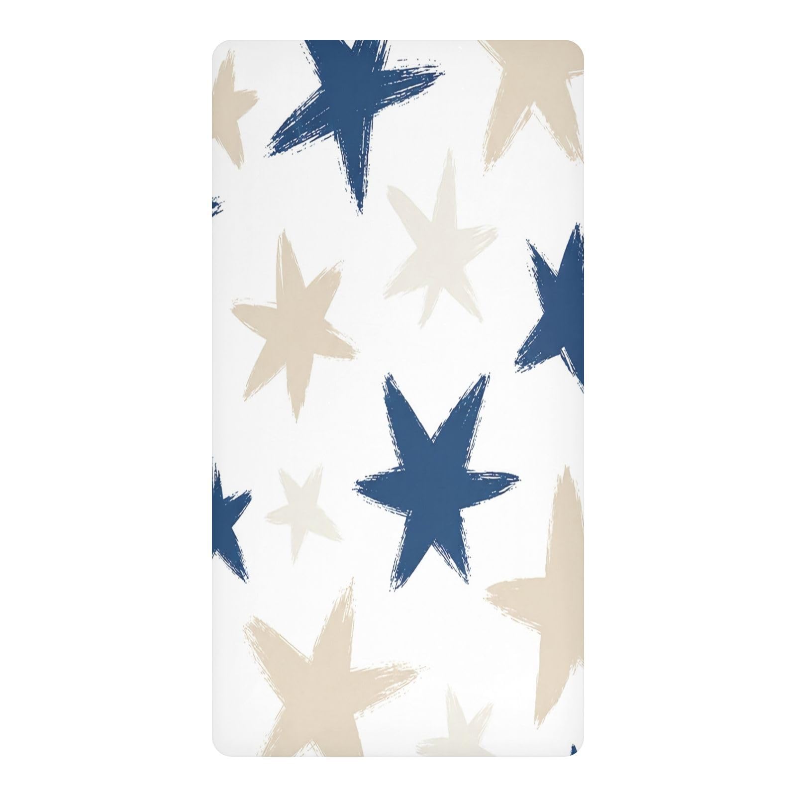 BOESI Star Pattern Waterproof Crib Sheet,Fitted Mattress Protector