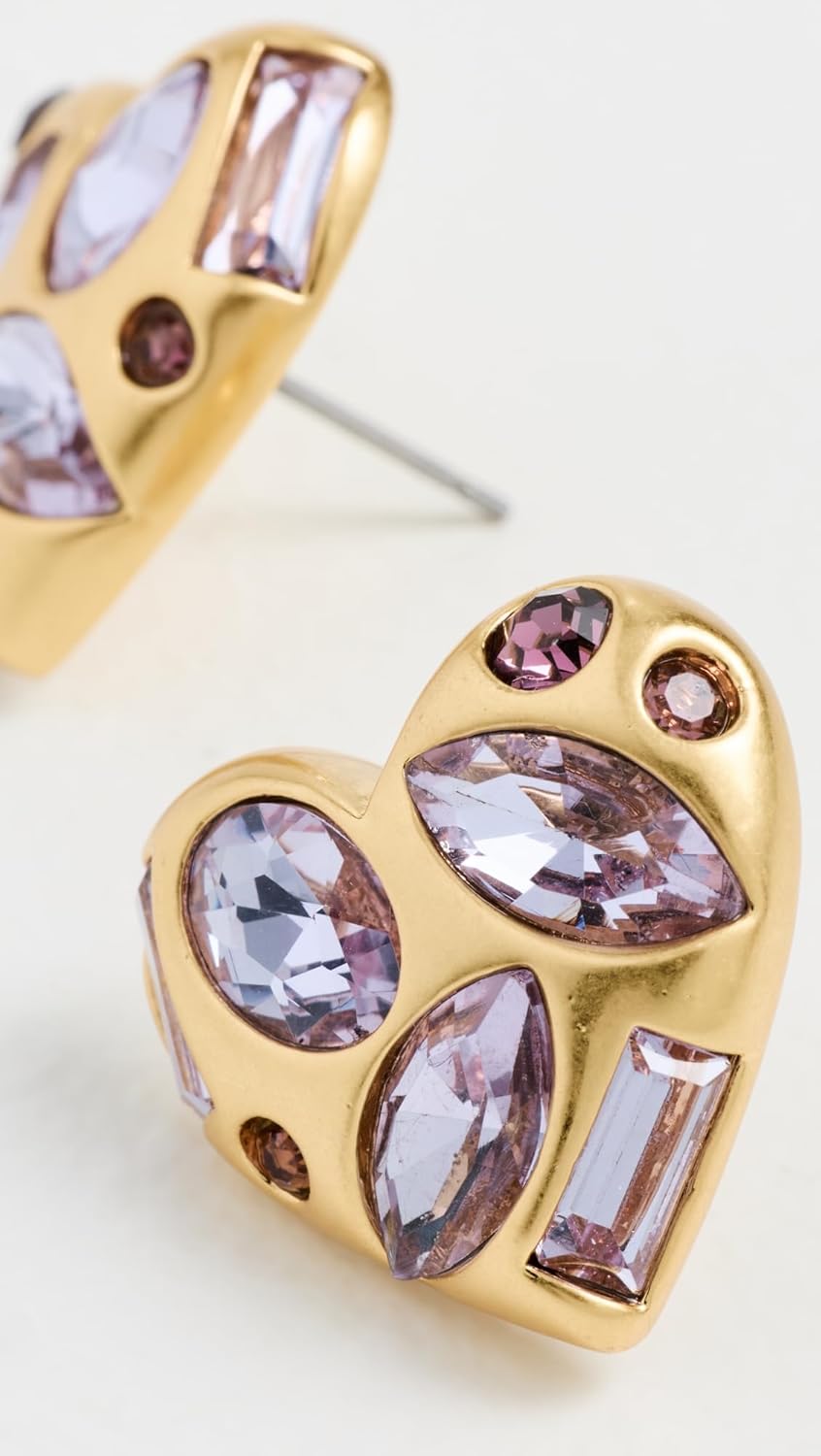 Lele Sadoughi Women's Molten Heart Button Earrings - Image 3