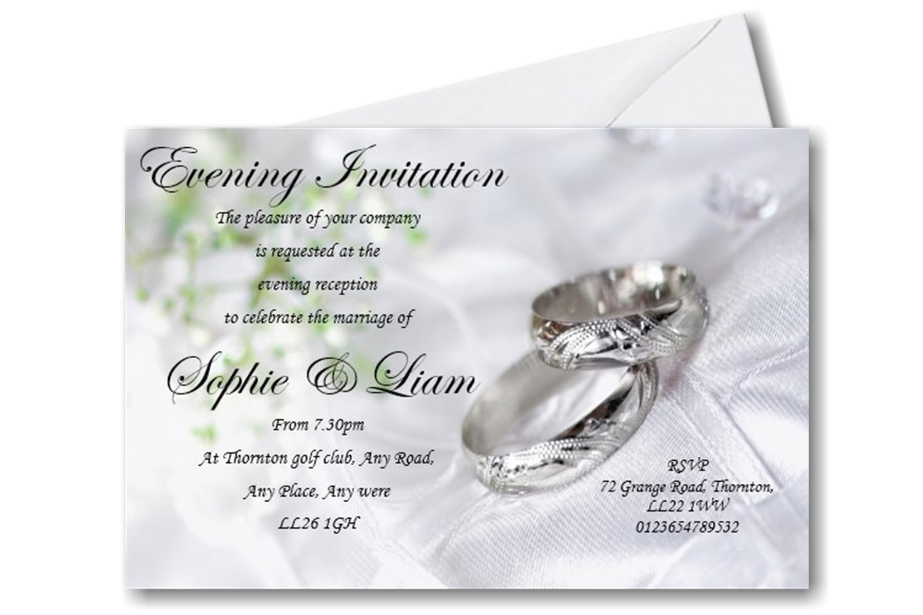 Bespoke Candy Delights 50 Personalised Silver - Grey Wedding Day Evening Invites - Invitations WE12