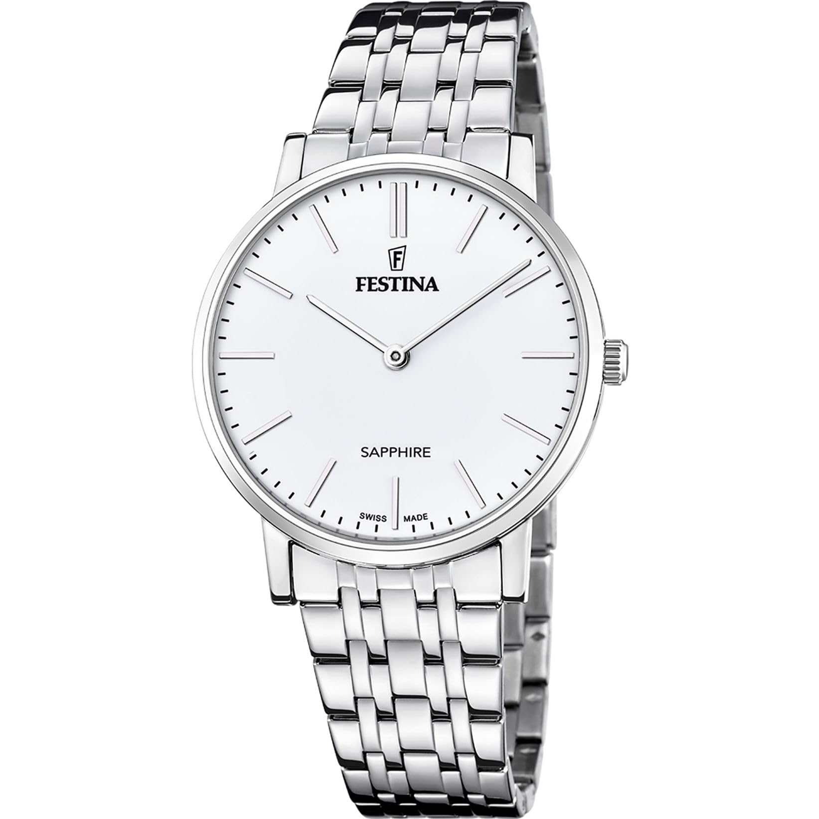 Festina Swiss Made Orologio Uomo in Acciaio Inox. 316l Argentato