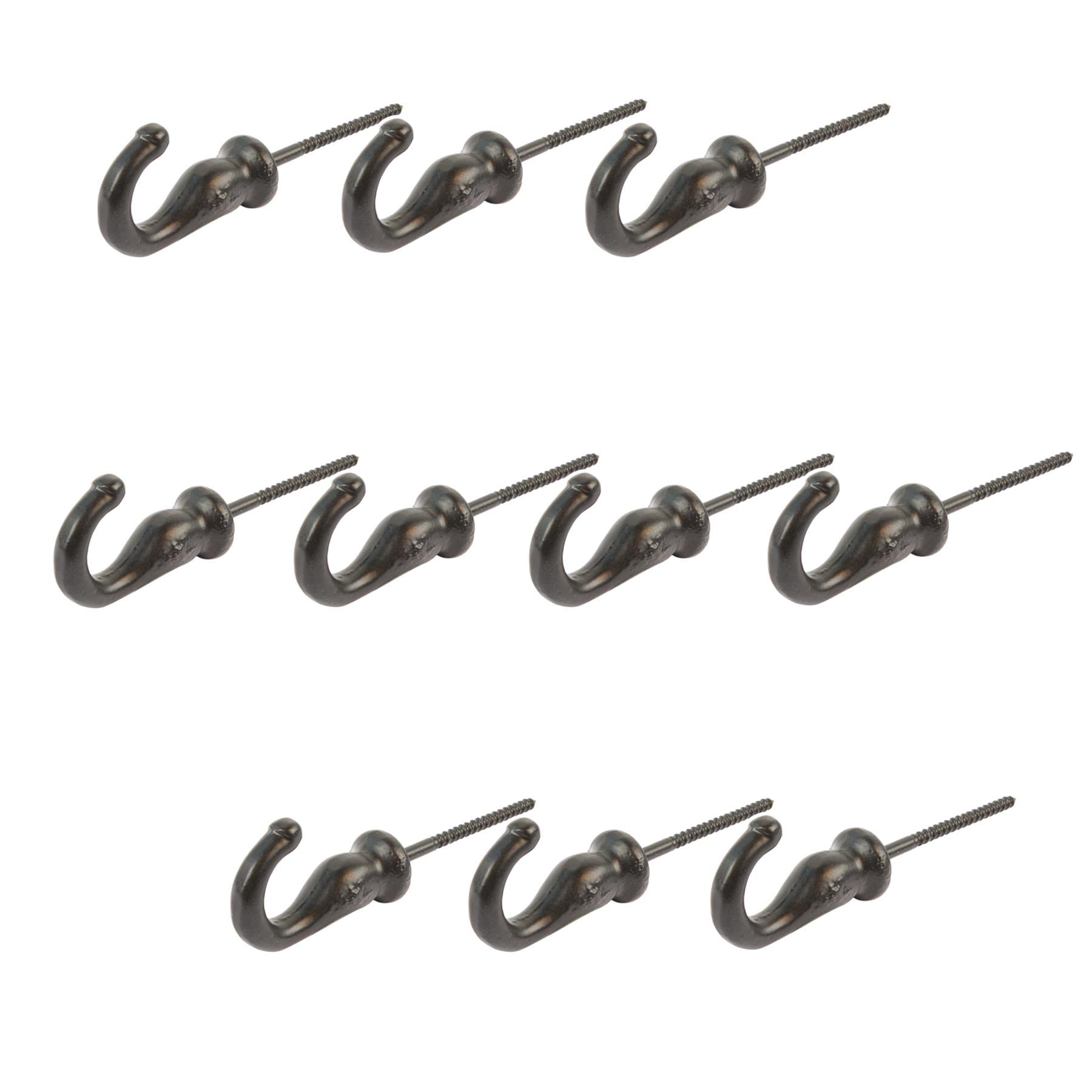 Hammer And Tongs Black - Screw Hook - W20mm X H35mm - Pack Of 10