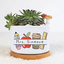 Personalized Teacher Flower Pot - Cute Teacher Counselor Planter - Teacher Appreciation Gift, Custom Name Teacher's Day Gifts