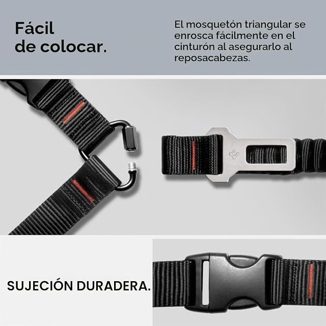 Foto 4 de 8 de Spigen Cinturón Seguridad de Coche para Perros, Arnés de Coche para Perros con Elástico
