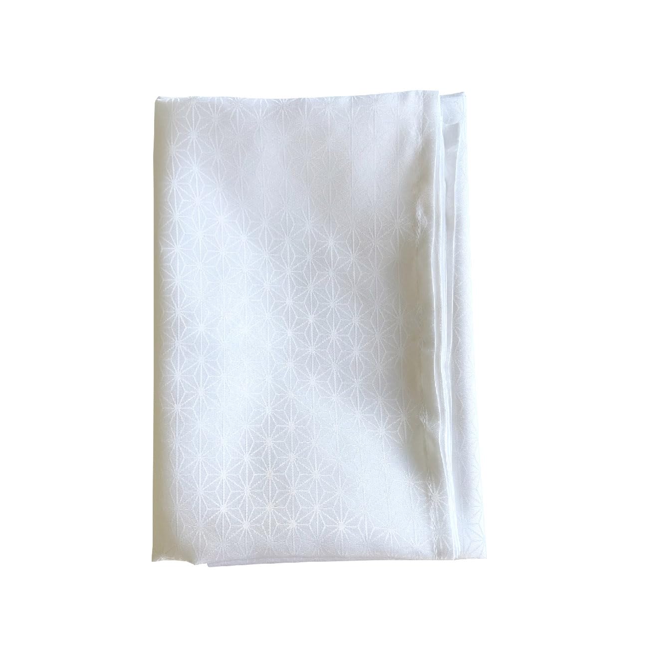 Japanese Furoshiki Hemp Leaf Jacquard Satin 39in White Polyester Japan Made