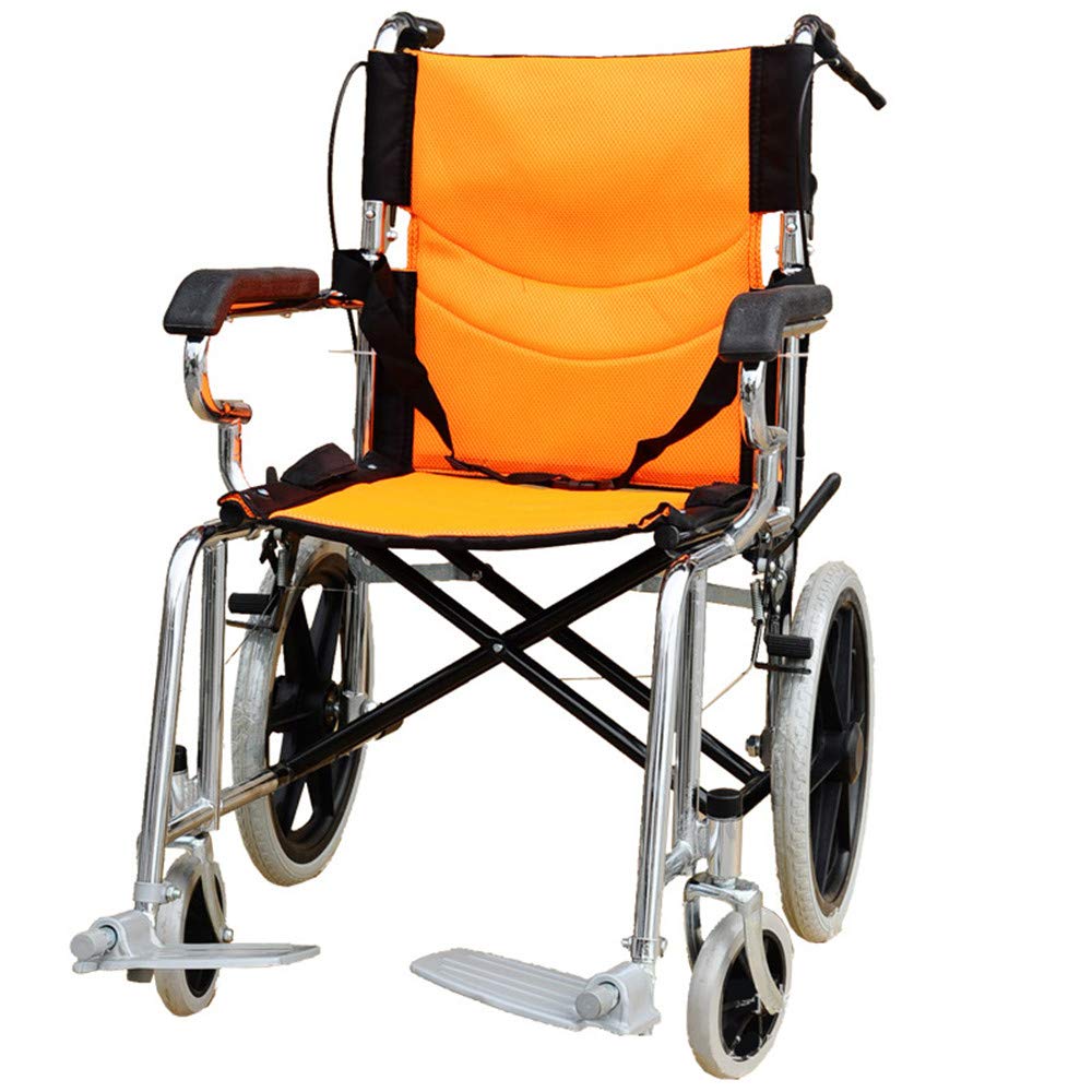 Silla de Ruedas Plegable, Silla de Ruedas Plegable Ligera Aluminio Silla de Ruedas autopropulsada de Transporte de 11 kg, Tela Oxford Transpirable y Tubo de Acero galvanizado.