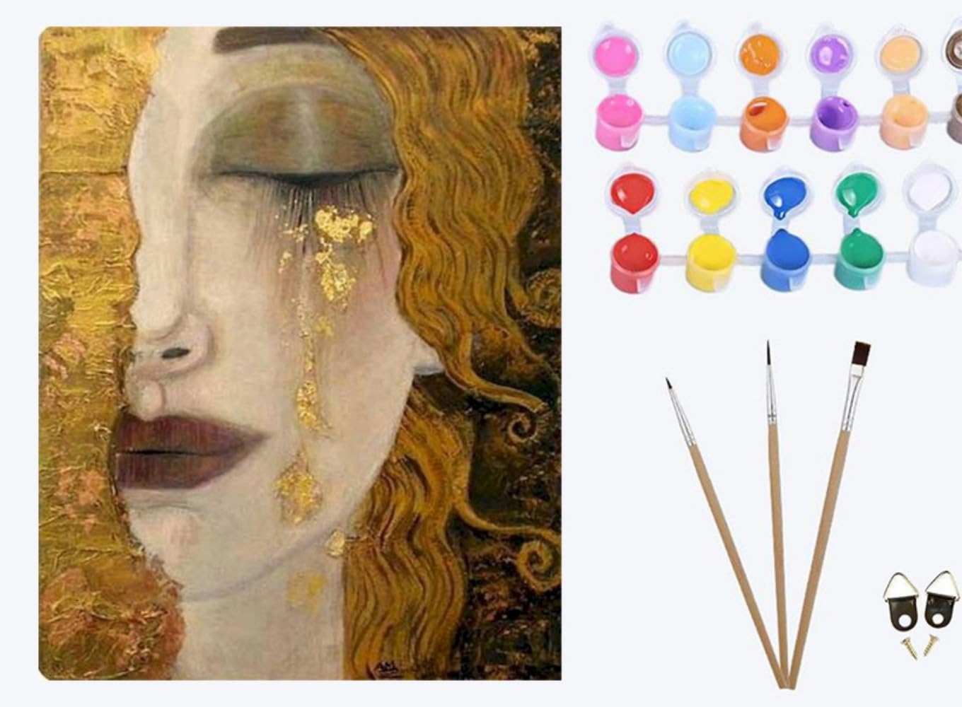 XIAOYOUQIAN Golden Tears Beauty，Paint by Numbers ，DIY Oil Painting Kit for Adults Beginner ，with Paint Brushes and Acrylic Pigment，16 x 20 inch，Frameless