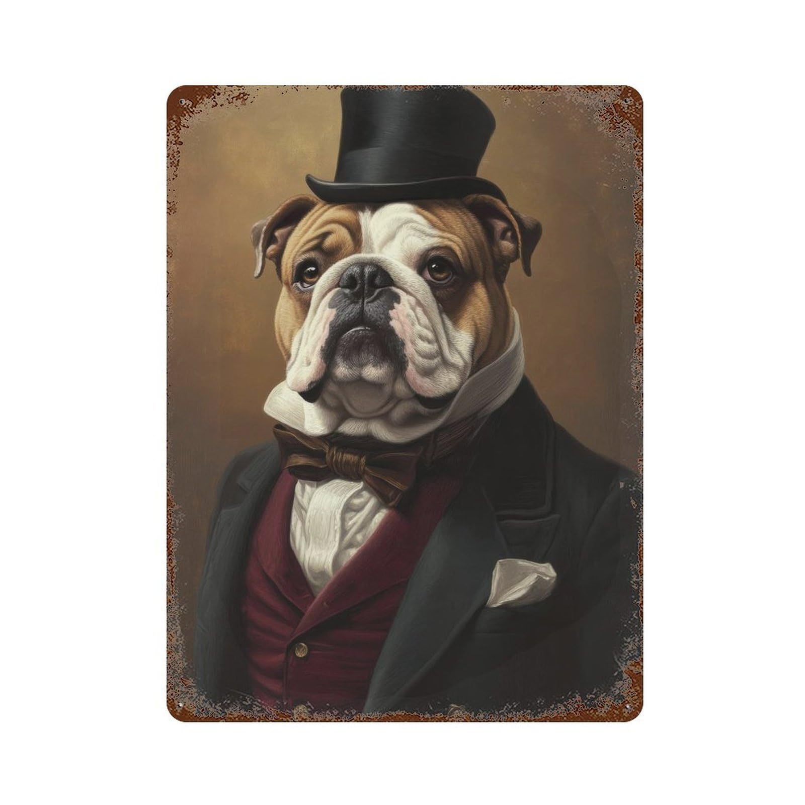 Scholarly Dachshund Dark Academia Decor Vintage Animal Illustration Professor Dog Lover Gift Wall Decor Art Metal Tin Poster Modern Home Decor Art Home Bar Shop Decorations Vintage Sign 40x30cm
