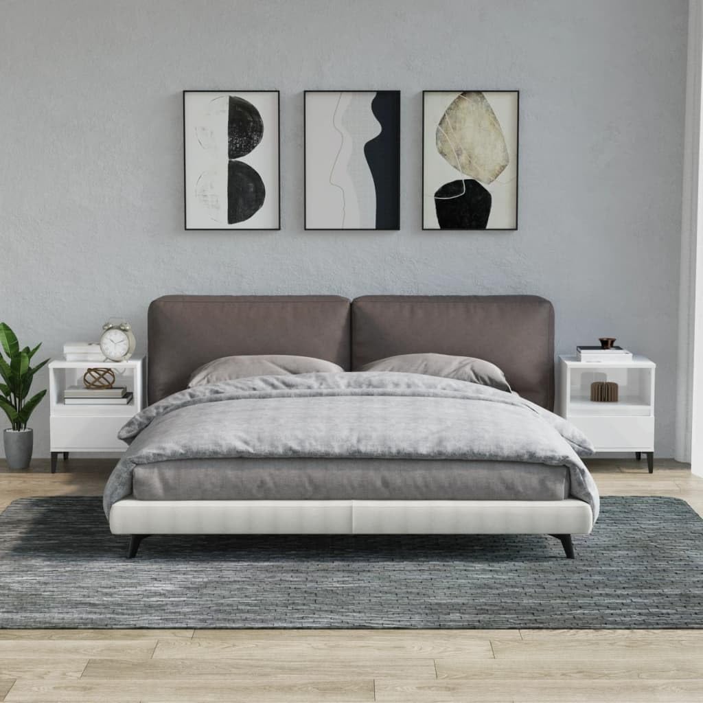 Mesillas de noche para solucionar la falta de almacenamiento en tu dormitorio blanco brillante