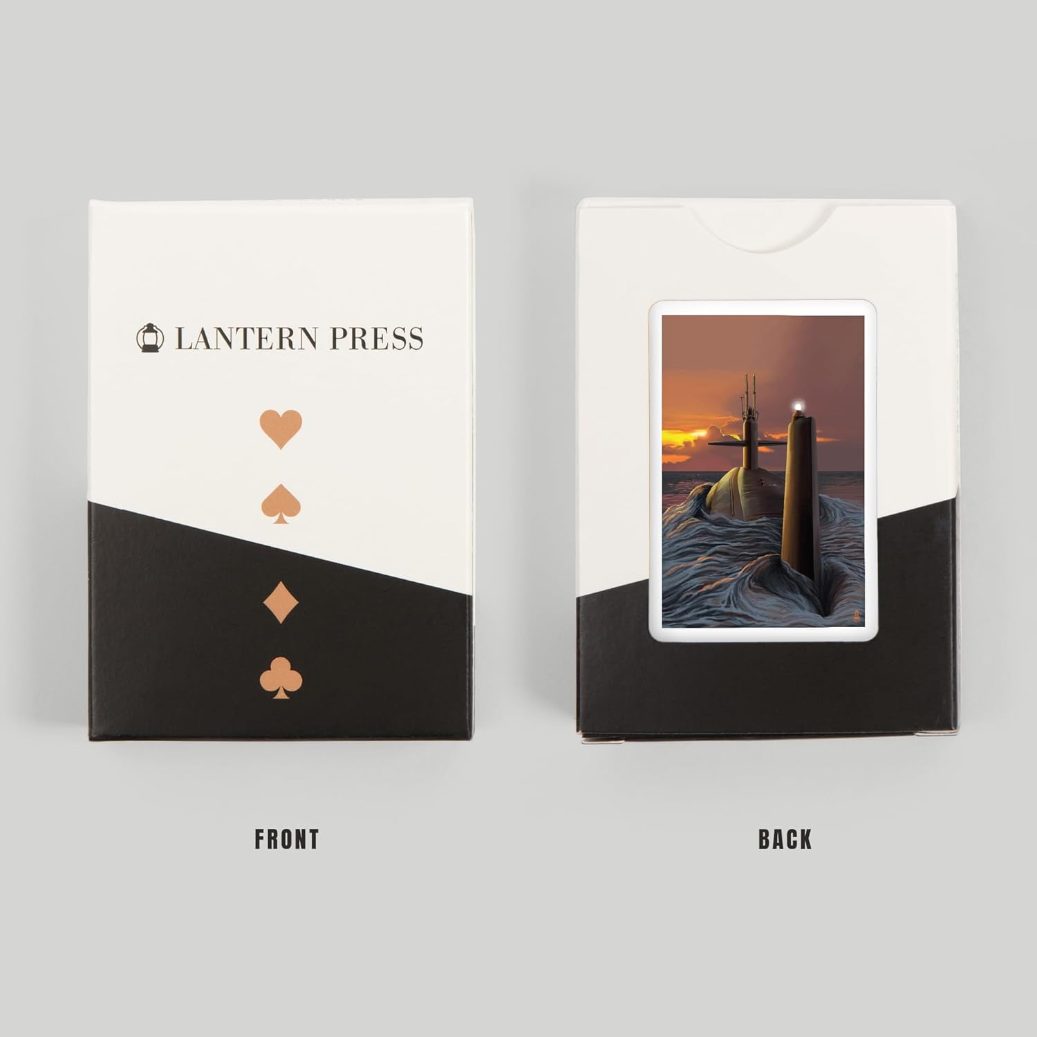 Lantern Press Submarine and Sunset, 52 Playing Cards for Adults, Poker Size Card Deck