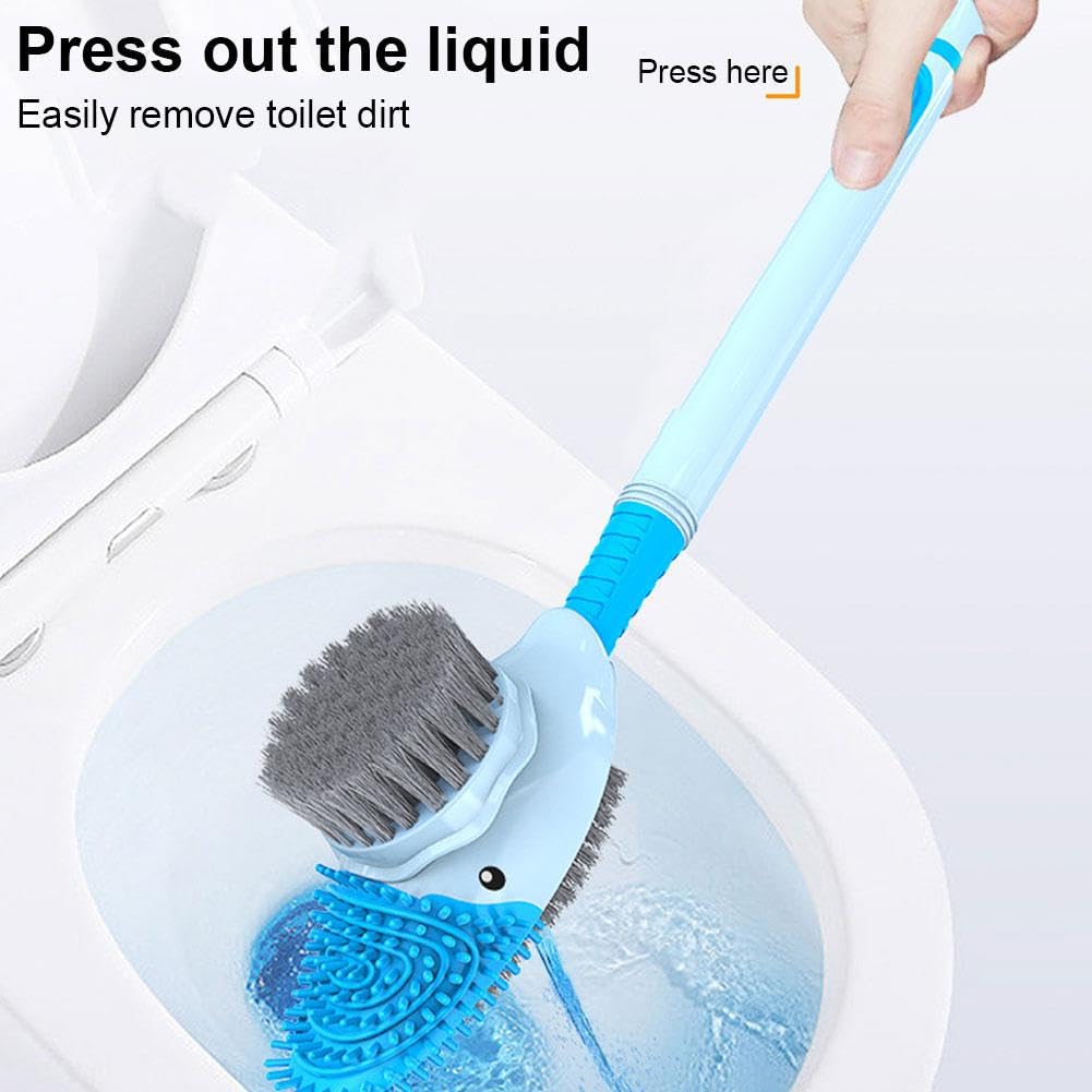 Scopino WC A Forma Di Anatra - Spazzola Per Bagno Con Manico Lungo In TPU E TPR - Design Simpatico E Funzionale Per Pulizia WC