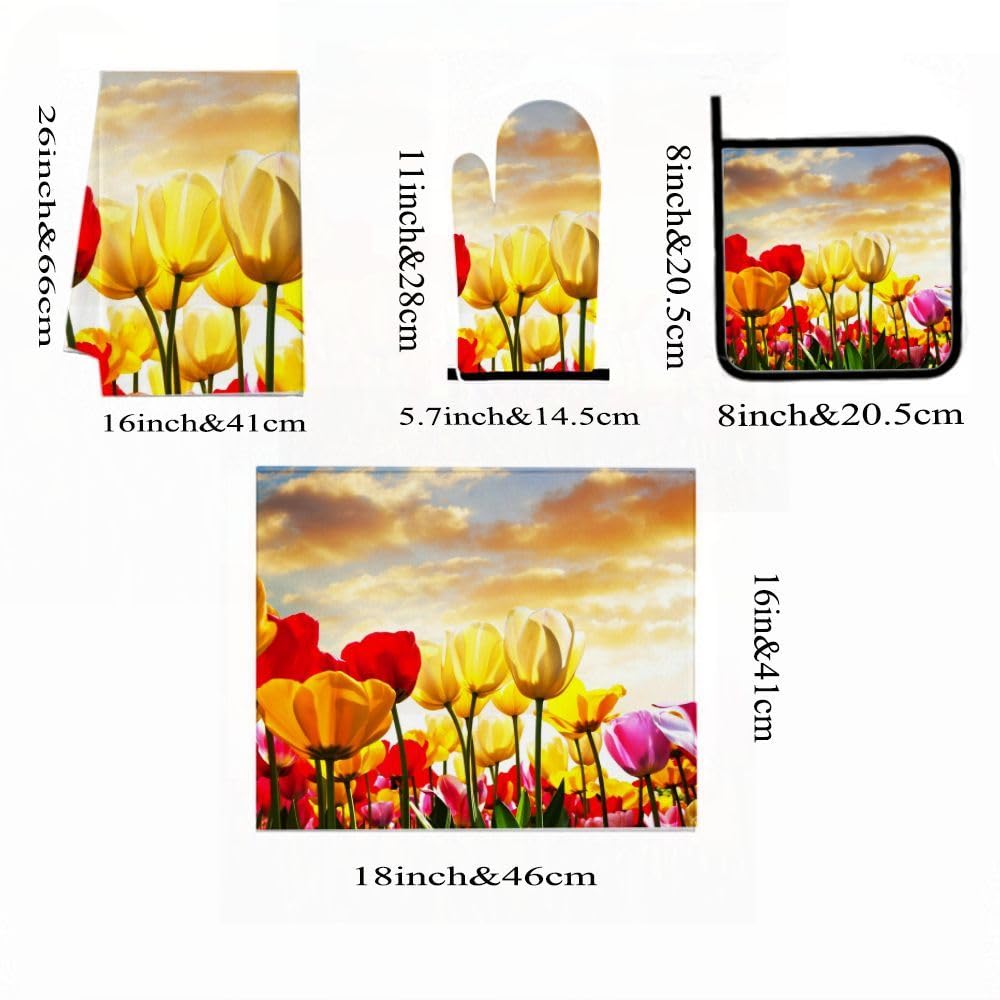 9PCS Bella Tulipano Campo Cucina Decor e Accessori Set