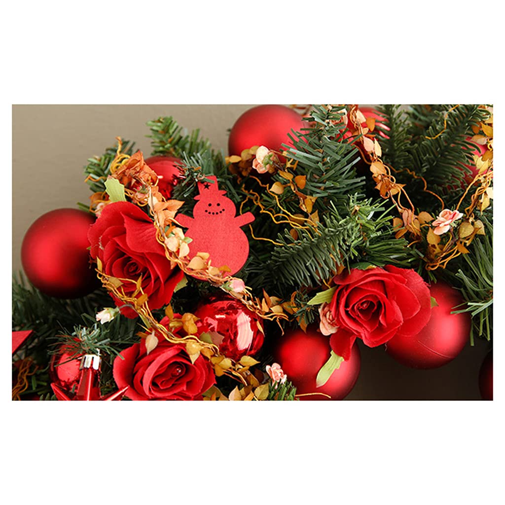Wieniec bożonarodzeniowy, wień na drzwi Wieniec rattanowy Impreza świąteczna Home Decor Tree Świąteczna wystawa róż z szyszkami 17,7 cala