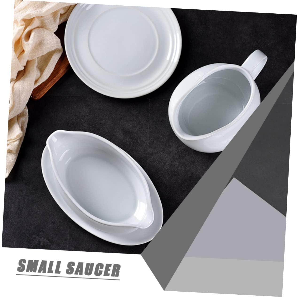 Cabilock Ceramic Gravy Sauce Boat Practical Sauce Bowl for Home Restaurant Elegant Design for Easy Pouring for Dipping Sauces for Banquets Gatherings