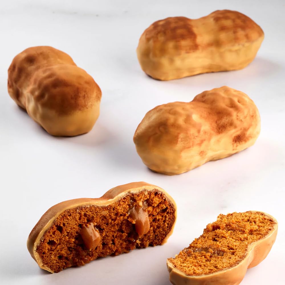 Pavoni Molde de silicona Peanut PX43132 profesional con 12 cavidades de 120 ml para porciones individuales, mousse, entremets y postres modernos, silicona antiadherente, fabricado en Italia, 30 x 40