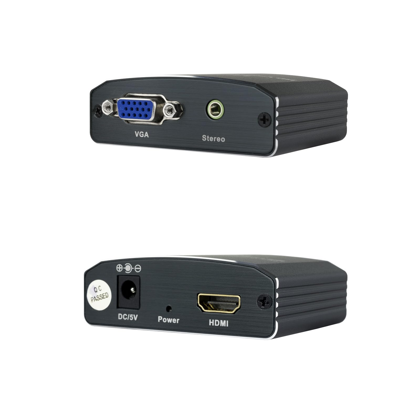 NanoCable 10.16.2101-BK konwerter SVGAcon audio na HDMI z zasilaniem, SVGA/H+JACK 3.5/H-HDMI A/H, czarny