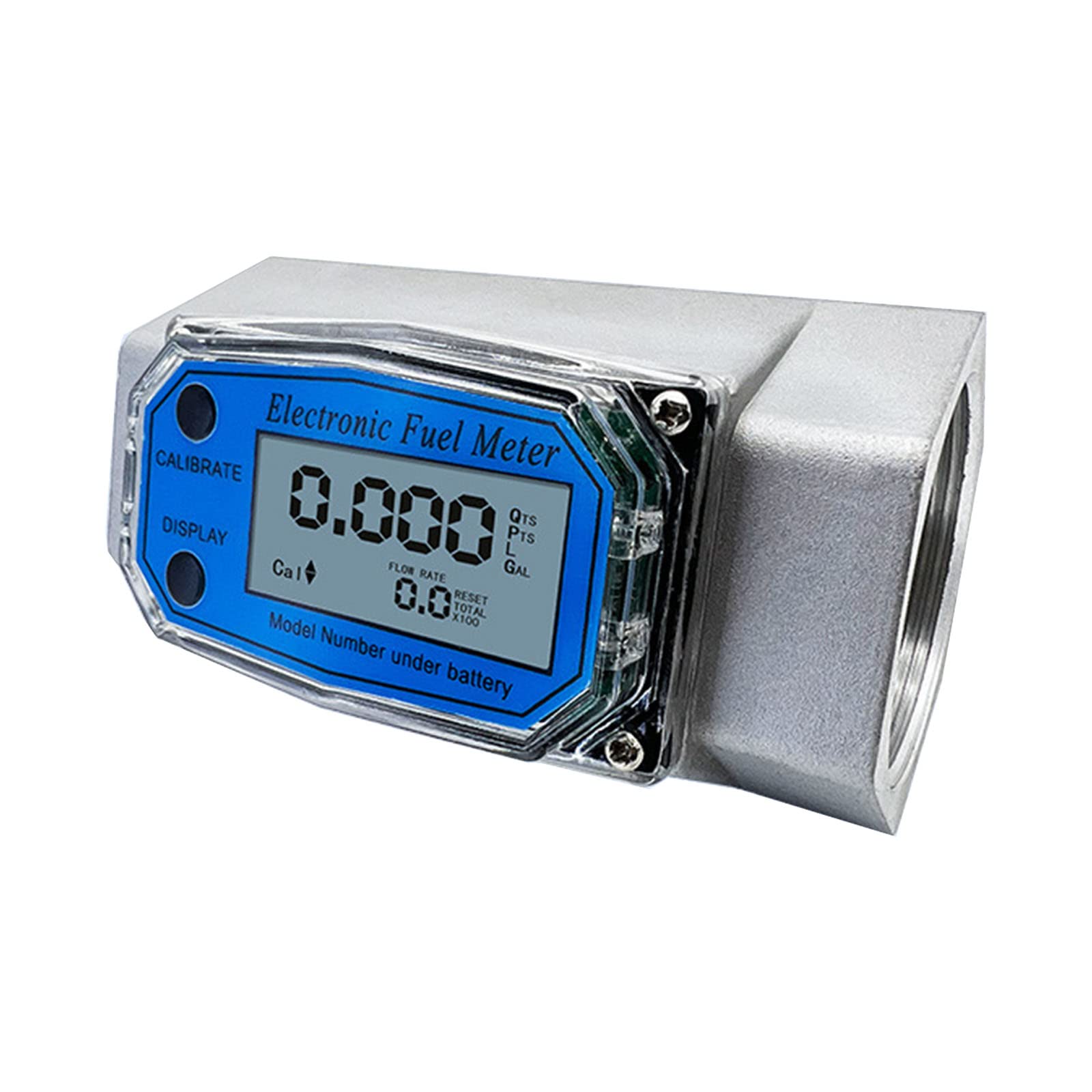 Hisocute Flowmeter 1in/2in/2.5in/3in LCD Digital Liquid Flow Sensor Meter Electronic Turbine-Flowmeter For Diesel-Fuel Urea Water Flowmeter Operated(