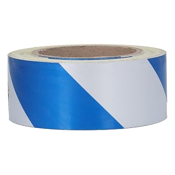 Tape with Blue and White Stripes, Stripe Patterned Roll Flagging Tape, Safety Striped Flagging Tape for Floor Enclosure Pipes