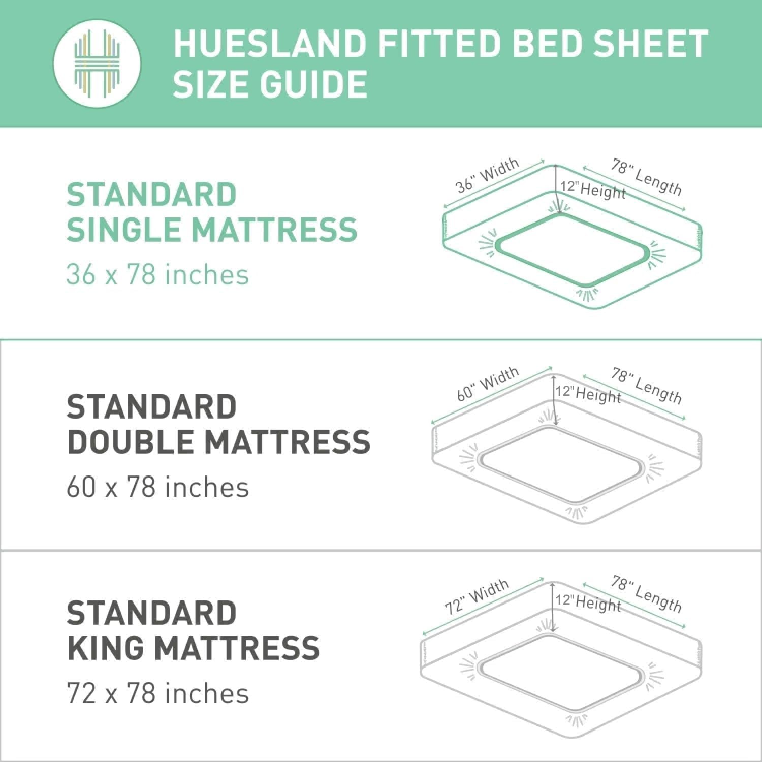Huesland Cotton Fitted Sheet - Single Bed, Paisley Design -6