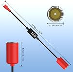 J&D USB A to 12V Cigarette Lighter Adapter Cable, 18W USB A DC 12V Car Socket Converter for Dash Cam, GPS, Driving Recorder, Supports Voltage Display, Durable Red Cord, 1 Feet/ 0.3 Meter