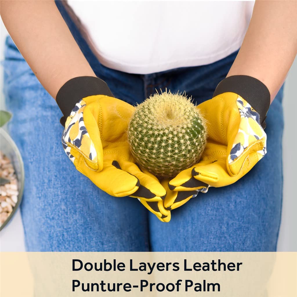 Gardening Rose Pruning Gloves Gelbe Damen-Arbeitshandschuhe Pflanzen Verschleißfest (Color : A, Size : One Size) (A One Size)