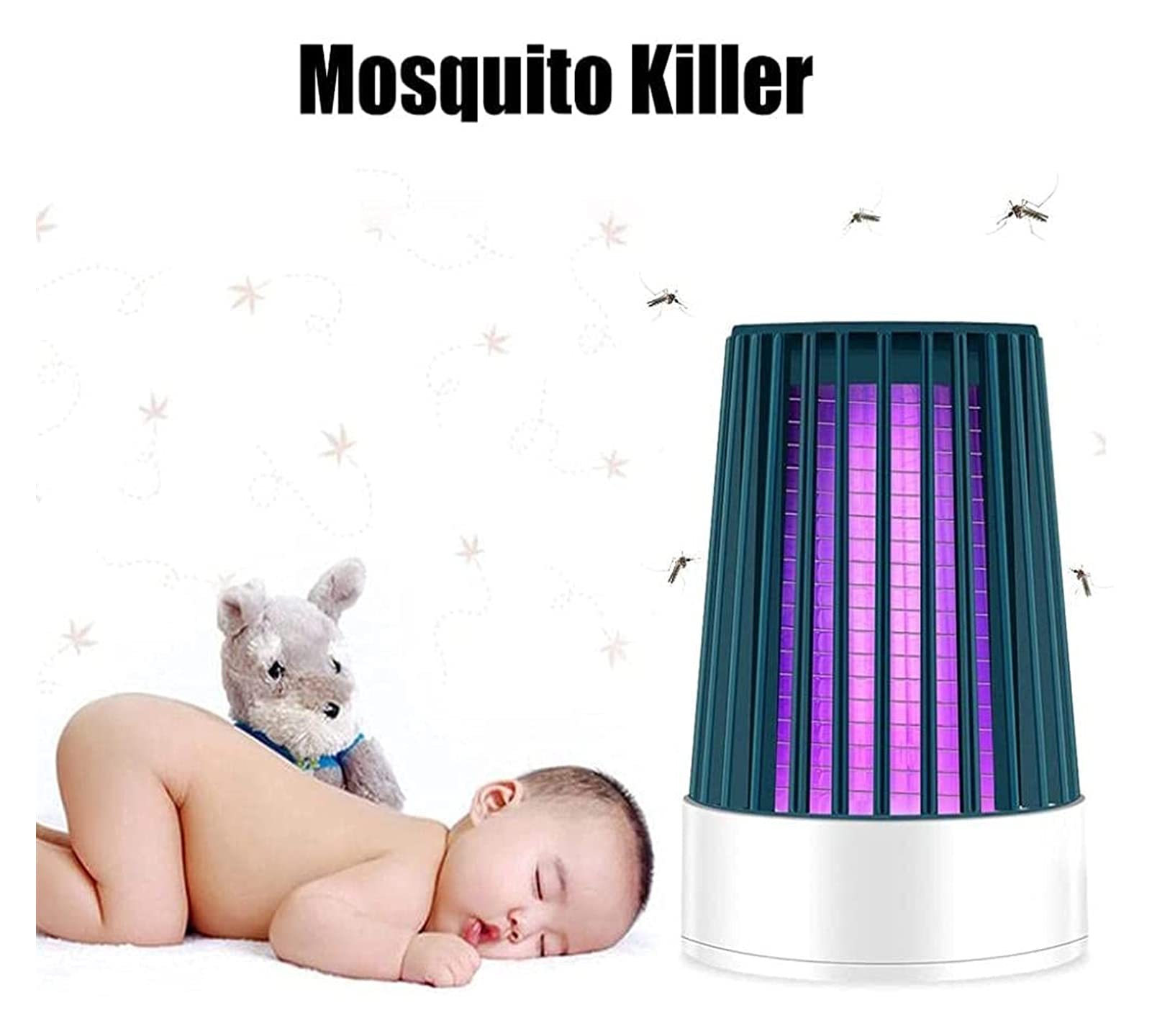 Luz LED para Matar Mosquitos, fotocatalizador USB, Trampa eléctrica para Insectos, Control de Silencio, lámpara para Matar Mosquitos para el hogar y el jardín, Repelente de Insectos (Color: A)