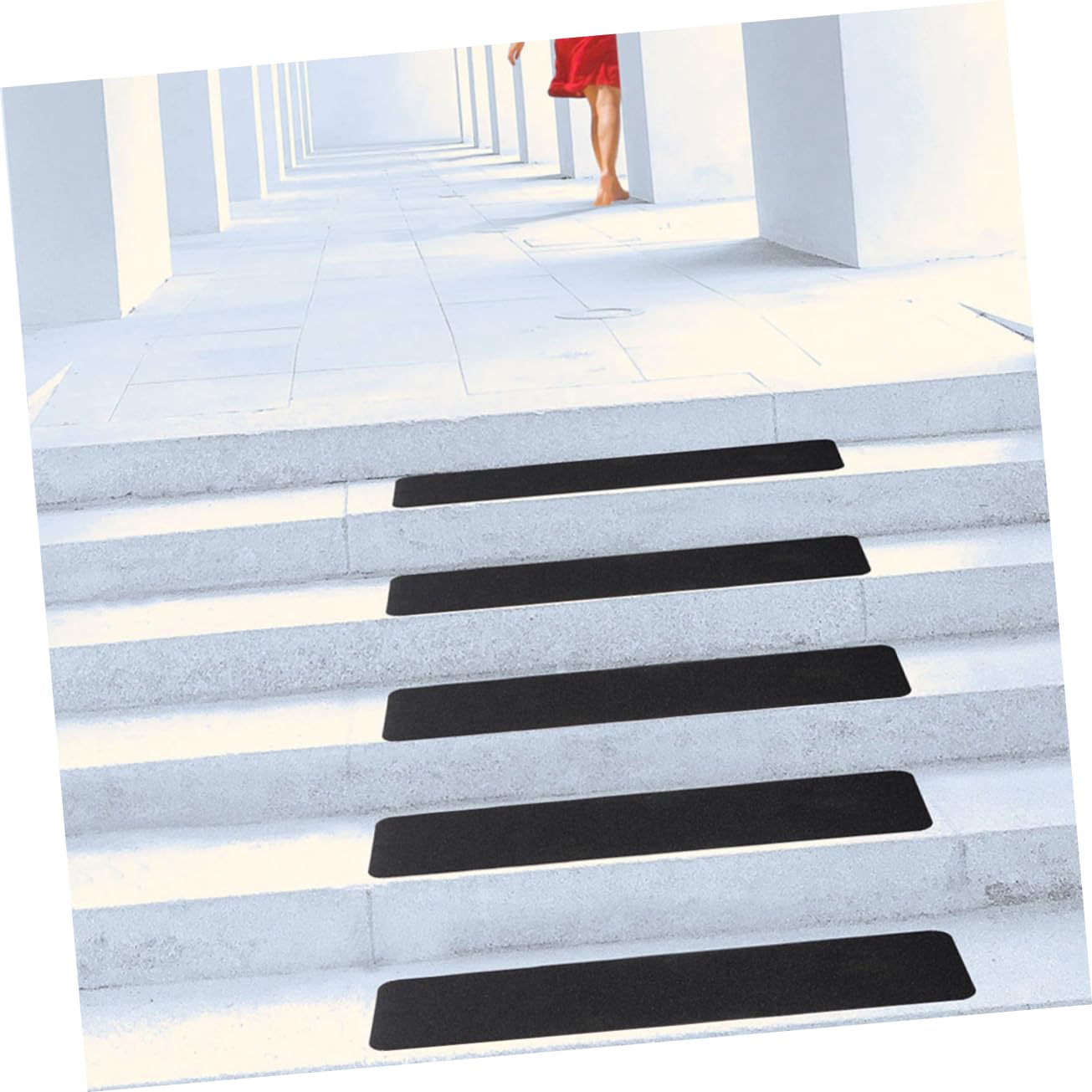 8 Piezas Cinta Antideslizante PVC para Escaleras Tiras de Seguridad para Interiores y Exteriores Prevención de Caídas para Superficies