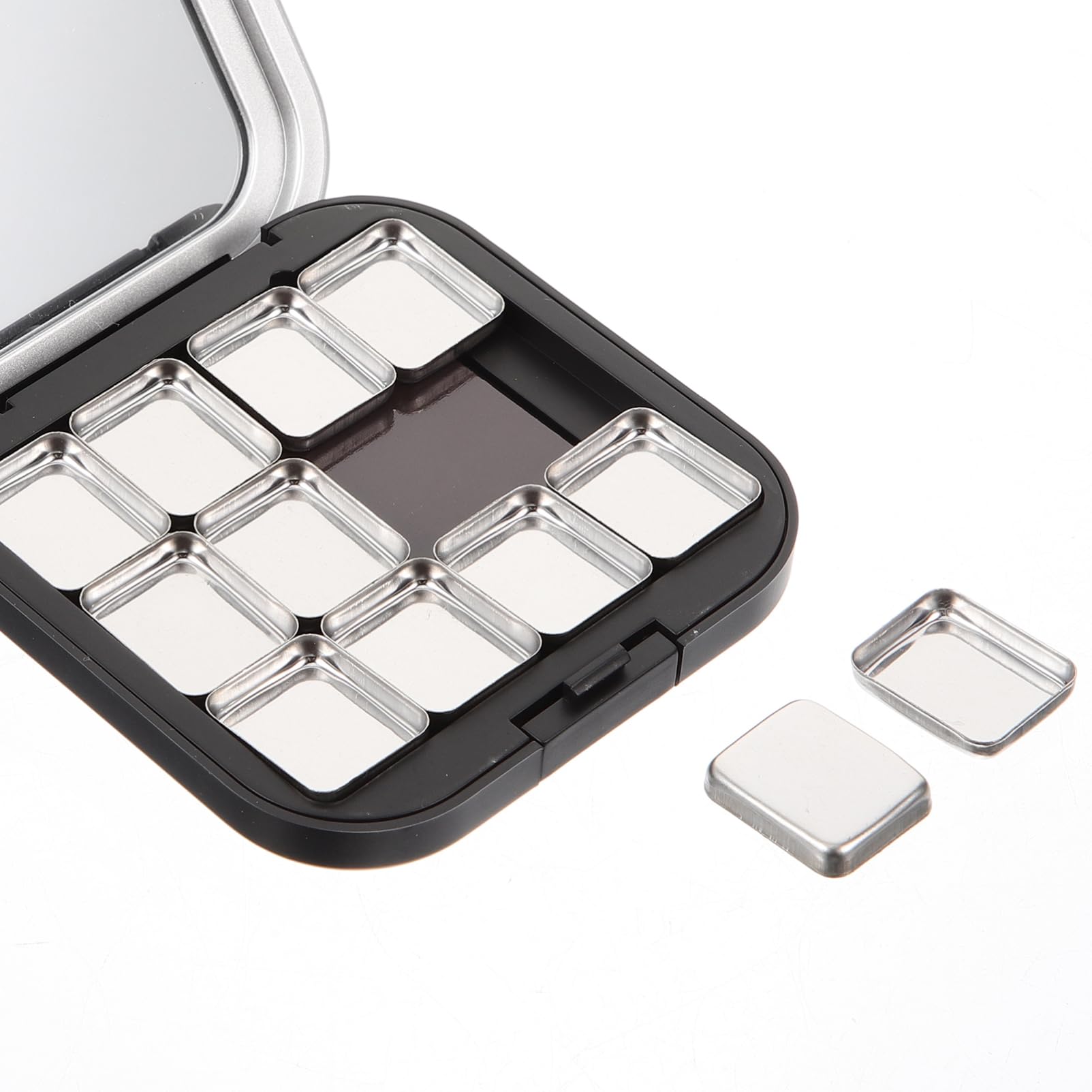 Beavorty 5 Ensembles Palette De Fards À Paupières Vide Fard À Paupières Pailleté Cosmetic Organizer Palette De Fard À Paupières Magnétique Plateau De Cosmétiques Métal Black 2 Pièces * 5