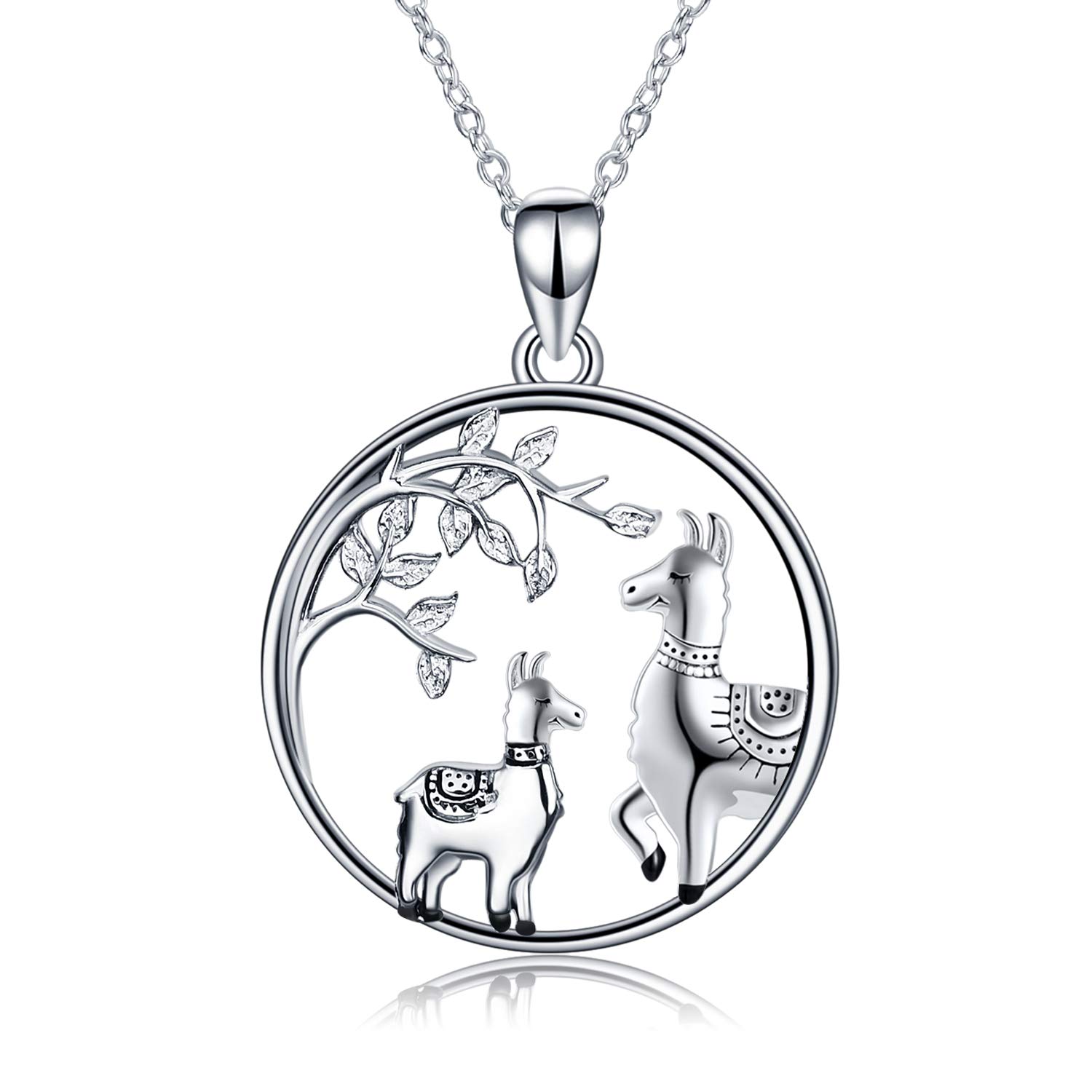 ONEFINITY Llama Alpaca Gifts 925 Sterling Silver Llama Necklace Crystal Alpaca Pendant Jewelry for Women Mom Girls Gifts
