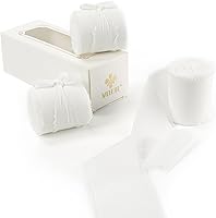 Vista 26 de MEEDEE Cinta de gasa taupe de 2 pulgadas, cintas deshilachadas con flecos, para manualidades, cintas de gasa de seda para envolver regalos