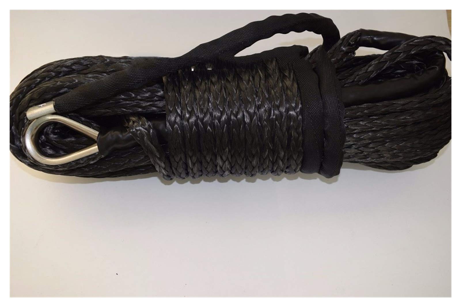 Winch Rope, Black 12mm*30m Synthetic Winch Rope,Off Road,Spectra,ATV Accessories, Line