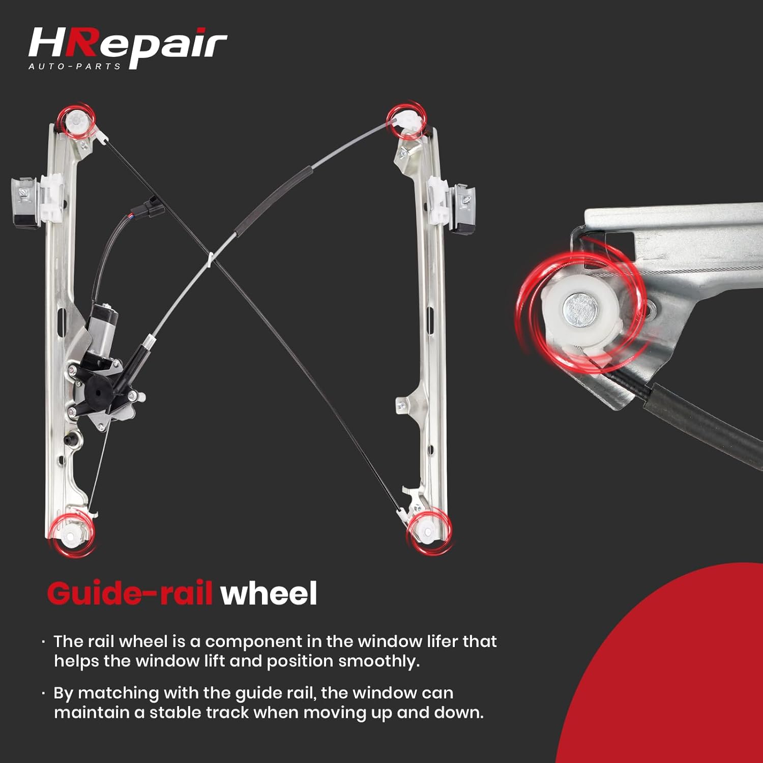 Window Regulator Driver Side fits for 2000-2007 Chevy Silverado Tahoe Suburban Avalanche & Cadillac Escalade & GMC Yukon XL Sierra,with Motor - Front Left(741-644)