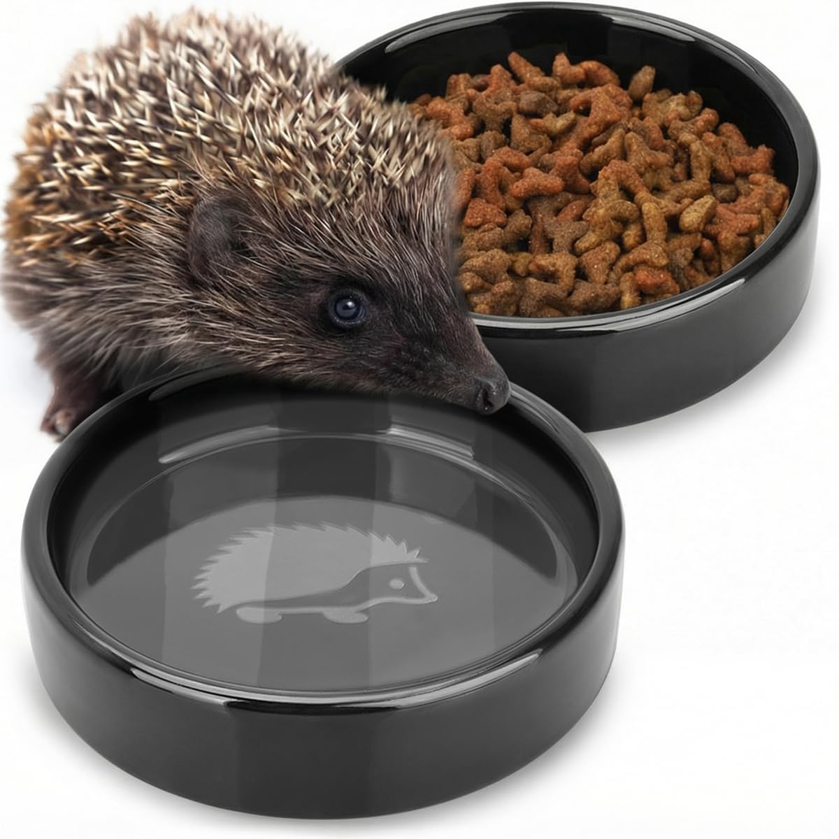 WILDLIFE HOME Comedero para erizos + cuenco para beber (juego de 2), comedero de pie para erizos y bebedero para erizos, comedero para erizos, comedero para erizos, resistente a la intemperie