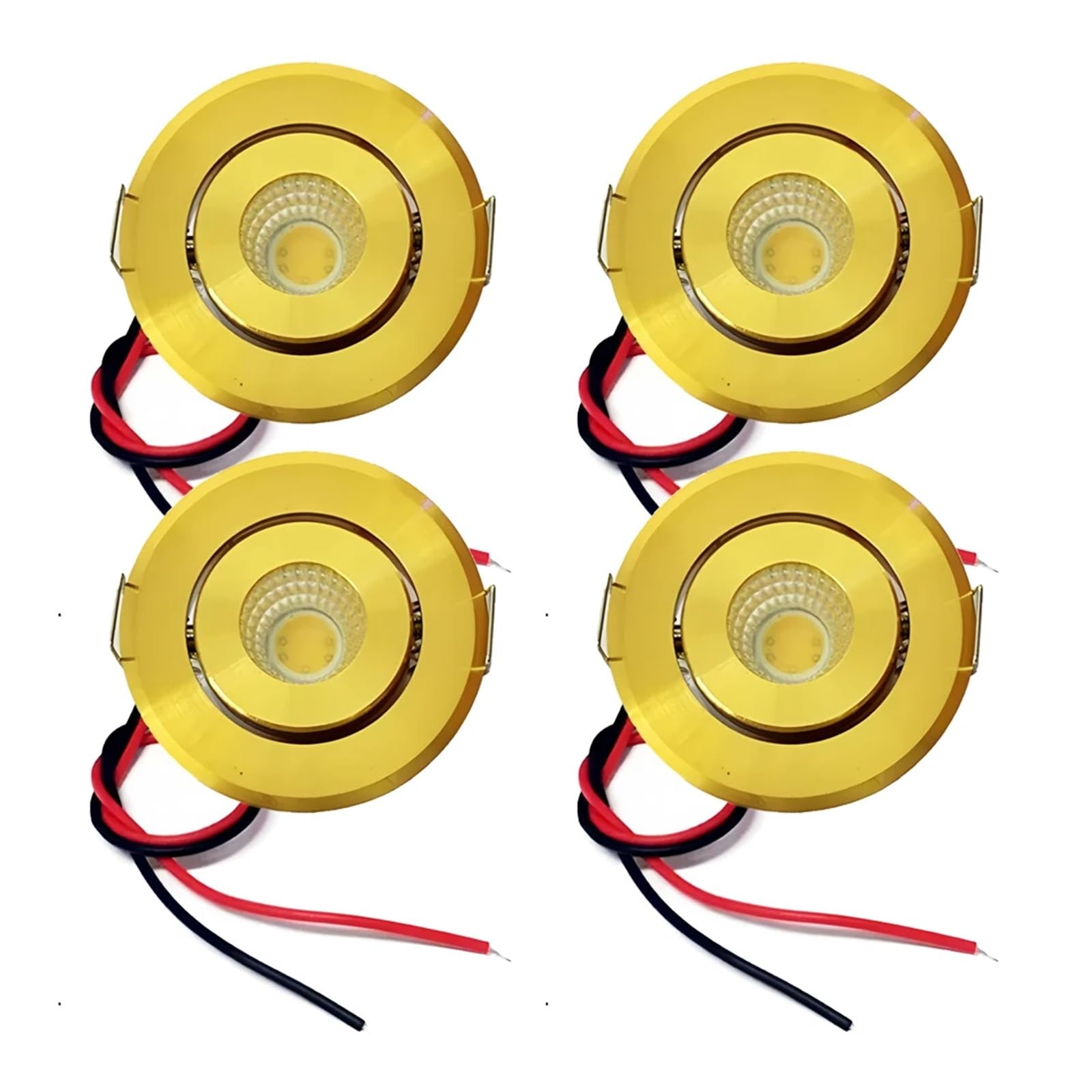 4x Oprawa wpuszczana LED typu Downlight 3W 12V 24V Do wpuszczanego otworu 45mm 1,6 cala Lampa do kampera RV Slim(White Shell,WHITE 6000K_DC 12-24V)