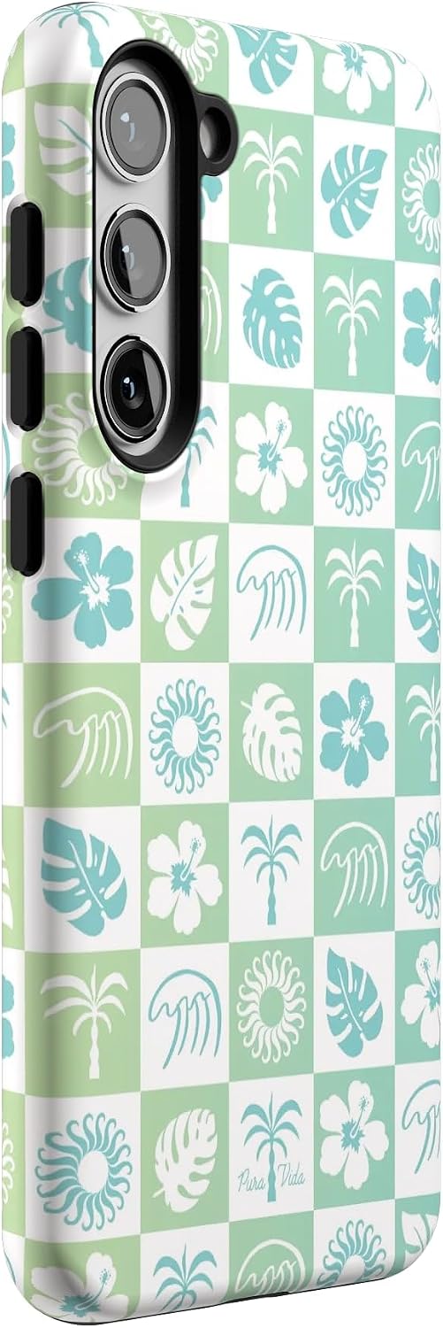 Casely Galaxy S23 Plus Case | Pura Vida | Coastal Checkers | Essential Slim Dual-Layer Protective Design