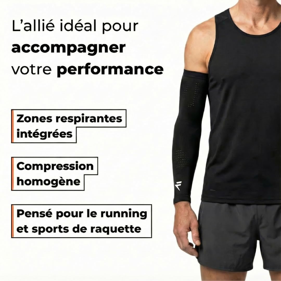 Flytex - Manchons de Compression pour Bras - Confortables et Respirants - Réduction des Vibrations musculaires - Performance Longue Durée