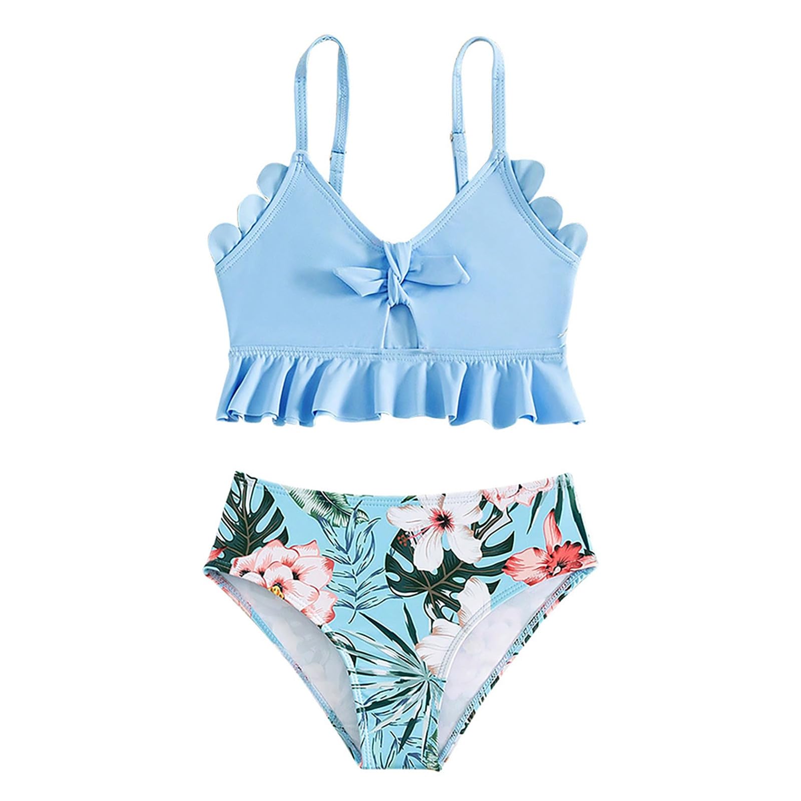 Bañador de dos piezas para niña y niña, bikini de 2 piezas