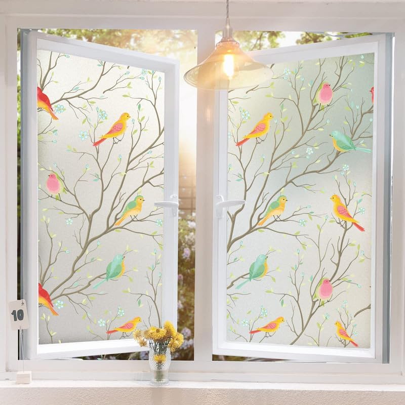 Image of Bird Printed GlassFilm Window Film Window Sticker Glass stickerFor Privacy, Sun Control, Decor for Home, Office & Bathroom (12 Inch X 60 Inch)