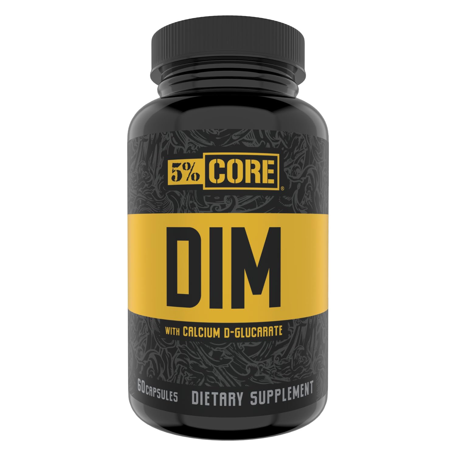 5% Nutrition Core DIM Supplement | Estrogen Support for Men & Women | Natural Diindolylmethane w/Calcium D-Glucarate, Organic Broccoli Powder + Bioperine (30 Servings / 60 VegCaps)