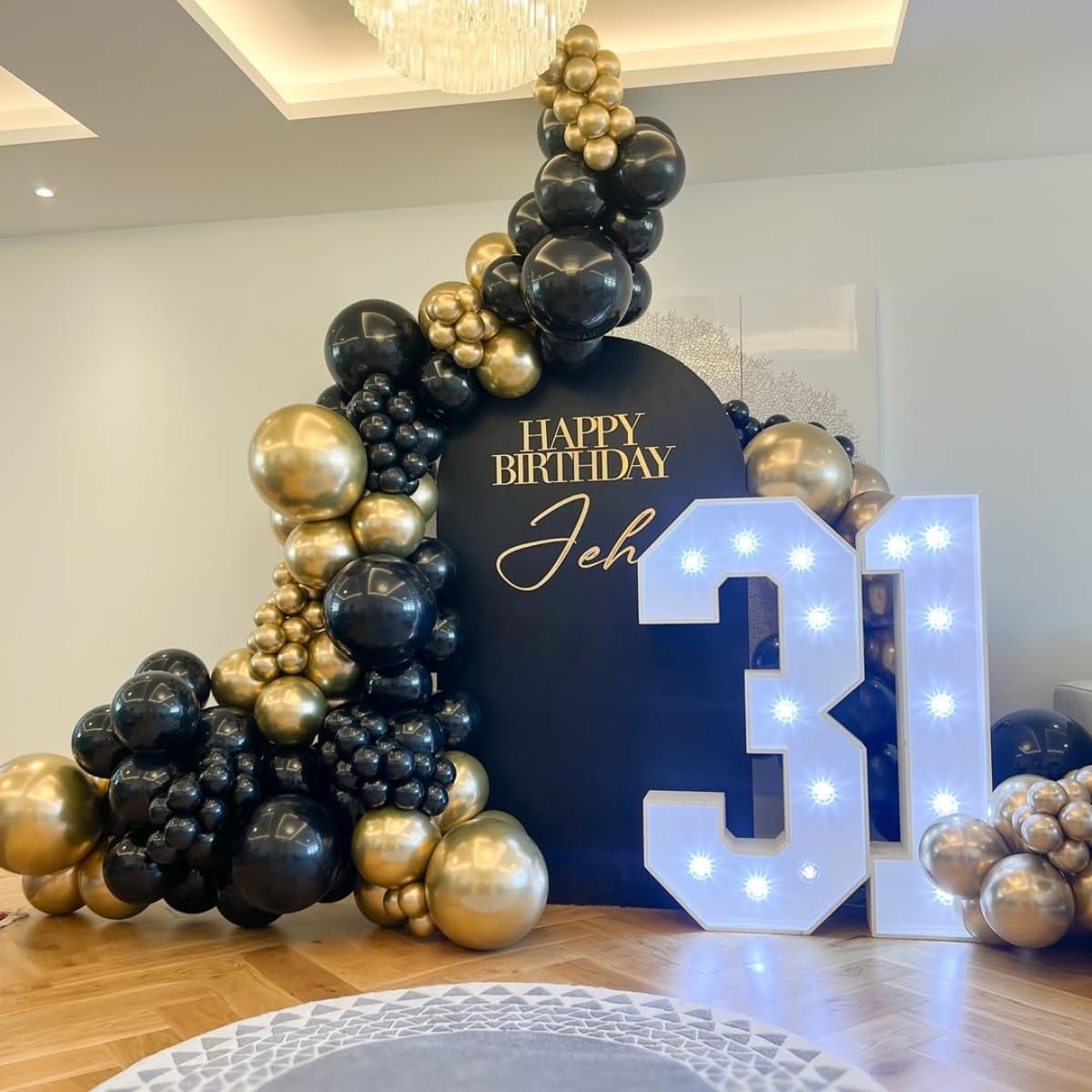 Black and Gold Balloon Arch Kit,129Pcs Gold and Black Party Balloons with 4 Size for Birthday Graduation Anniversary Party New Years Decorations - Image 6