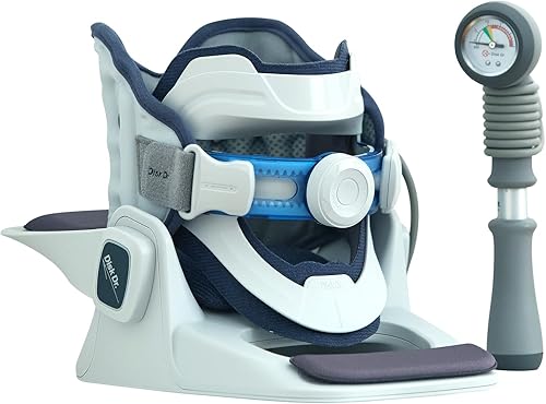 Disk Dr. Dispositivo de tracción cervical para el cuello, dispositivo de estiramiento de cuello mejorado y potente columna de aire, cuello cervical,