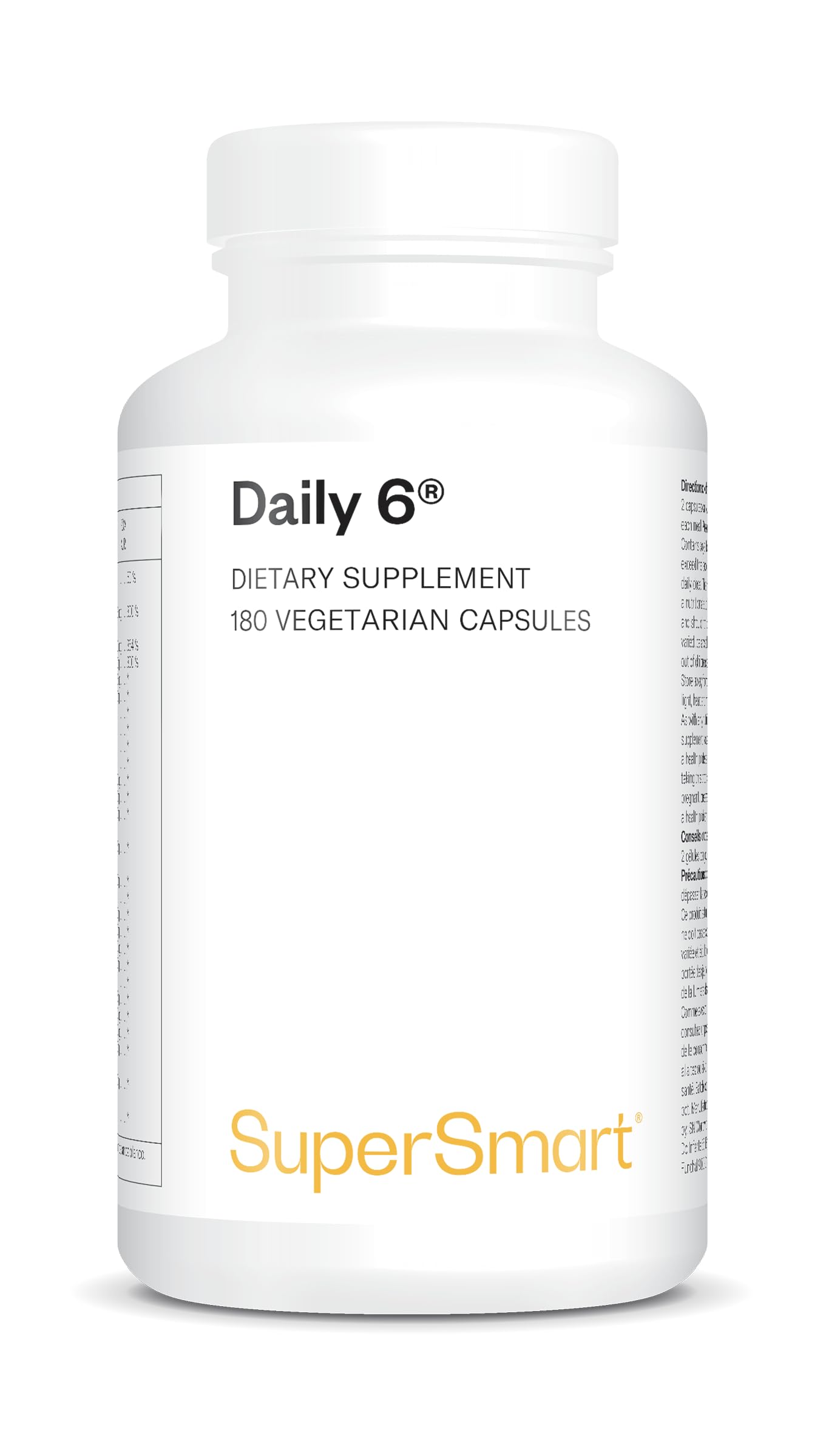Daily 6 ® Multivitamines - 180 Capsules Végétariennes - SuperSmart