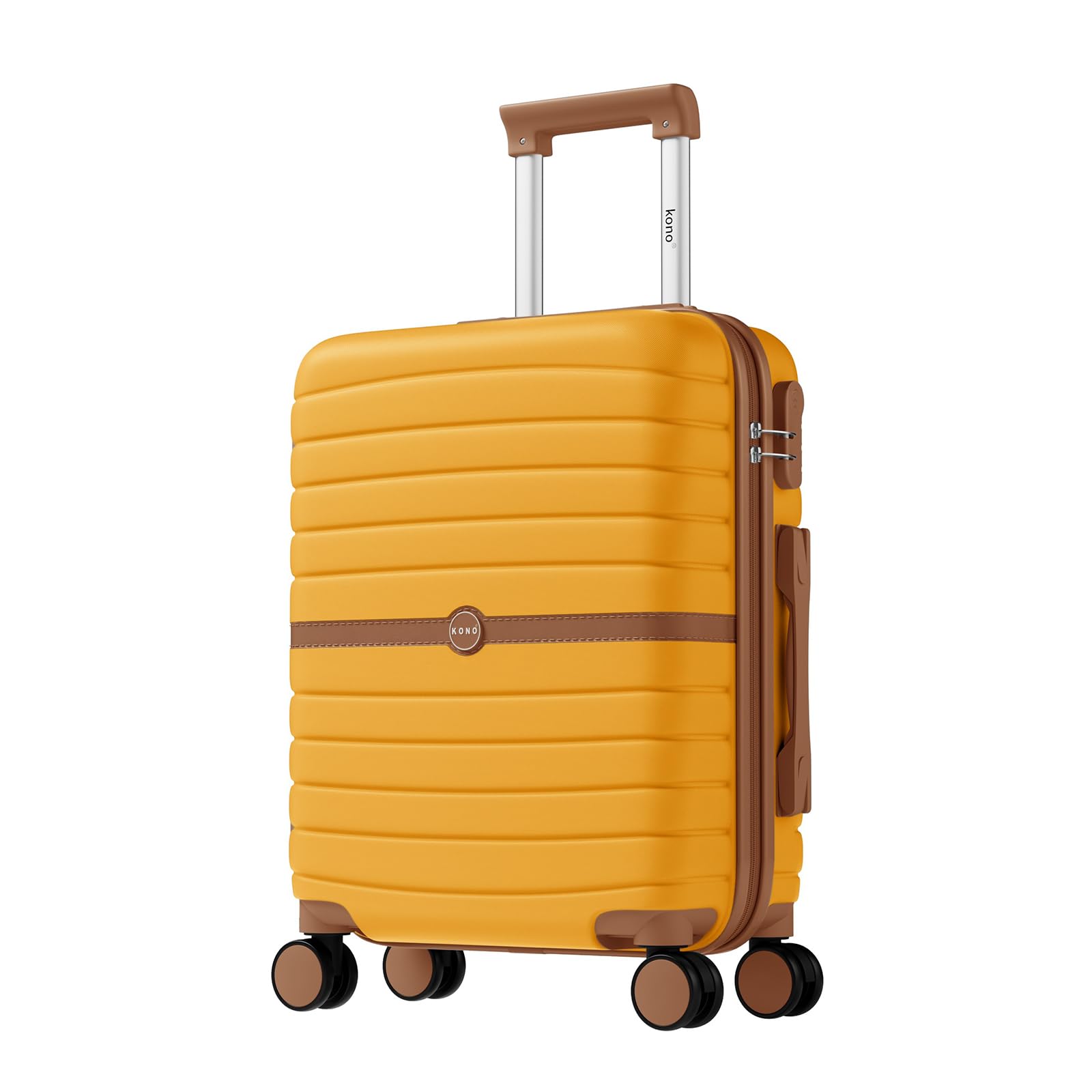 KONO Koffer Trolley Handgepäck Mittelgroß Groß, Hartschalenkoffer aus ABS+PC, Reisekoffer Set mit 4 Rollen, Zahlenschloss und Teleskopgriff für Flugreisen, Business, Urlaub und Familienreisen | Leichter und kratzfester Koffer aus Polycarbonat und ABS, für Damen und Herren