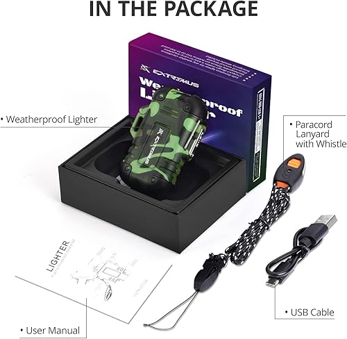 Miniatura 6 de Extremus Blaze - Encendedor impermeable 360 encendedor resistente al viento encendedor de doble arco recargable por USB encendedor sin llama