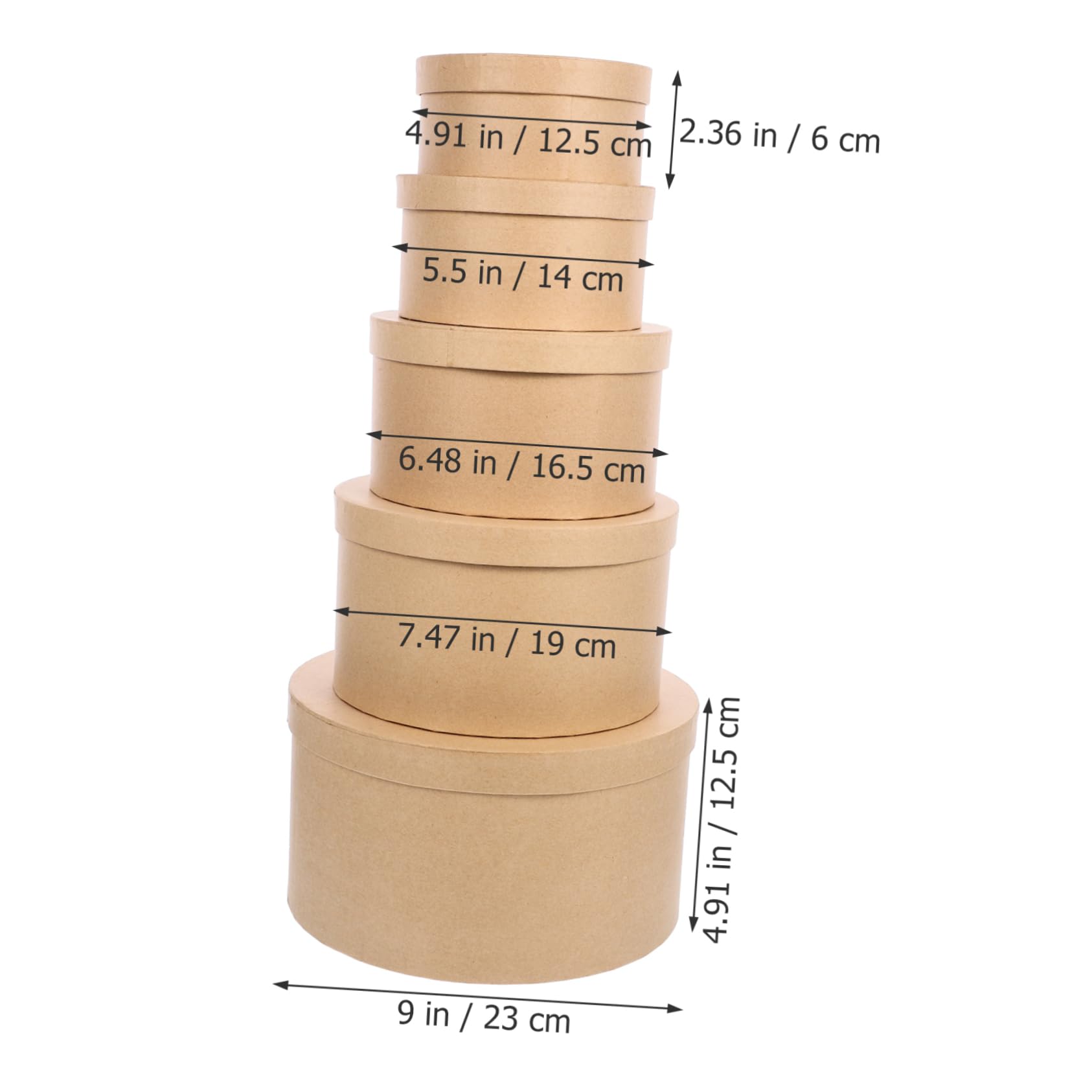 Beaupretty Scatola Regalo Rotonda in Carta Kraft Khaki, Elegante e Delicata, Dolcetti e Rossetto, Resistente e Decorativa, per Confezionare e Decorare Stanze