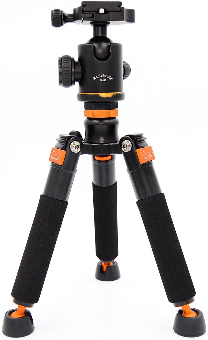 Koolehaoda Mini Tripod & K-08 Ball Head for 1/4 or 3/8 Monopods-SLR Camera (A3 Base+k-08)