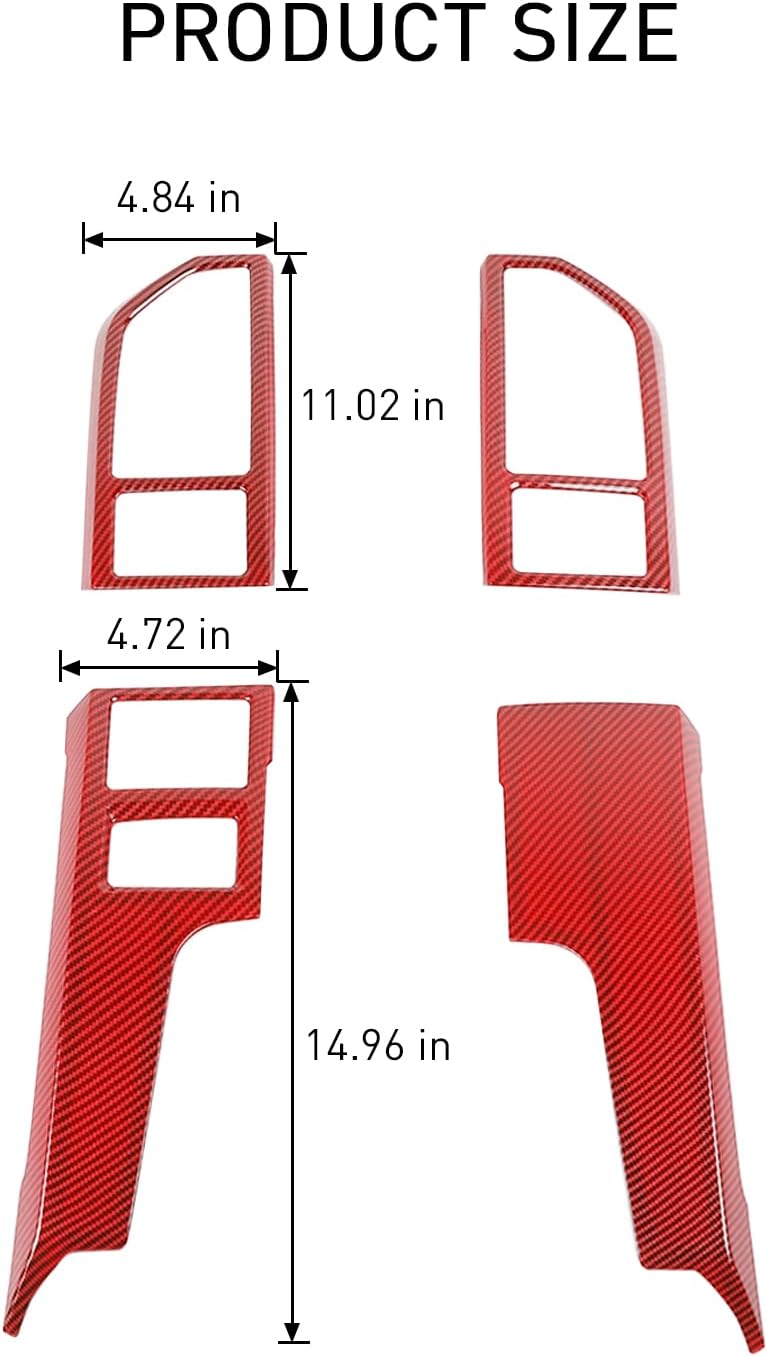 JeCar Red Carbon Fiber Interior Dash Trim Cover Overlay for 2015-2020 Ford F150