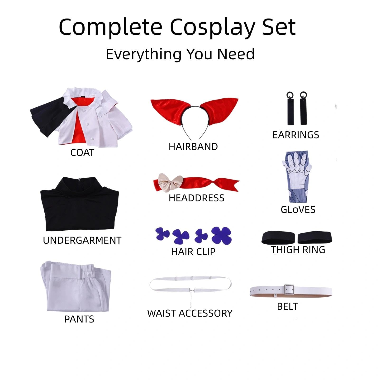 Halloween Kostüm für Erwachsene, Karneval Rollenspiel Cosplay Komplettset –The Ribbon Hero Stil