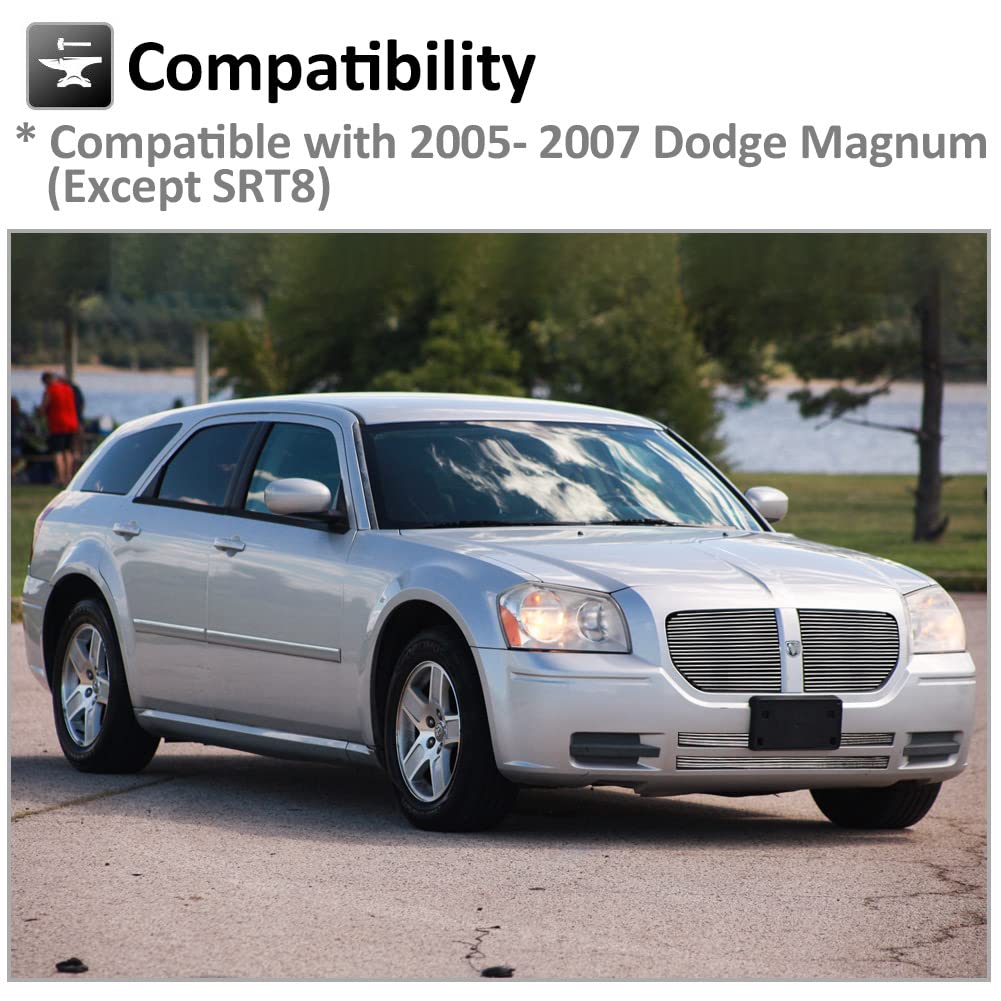 USグリル 2005-2007 Dodge Magnumステンレスメッシュグリルコンボに 