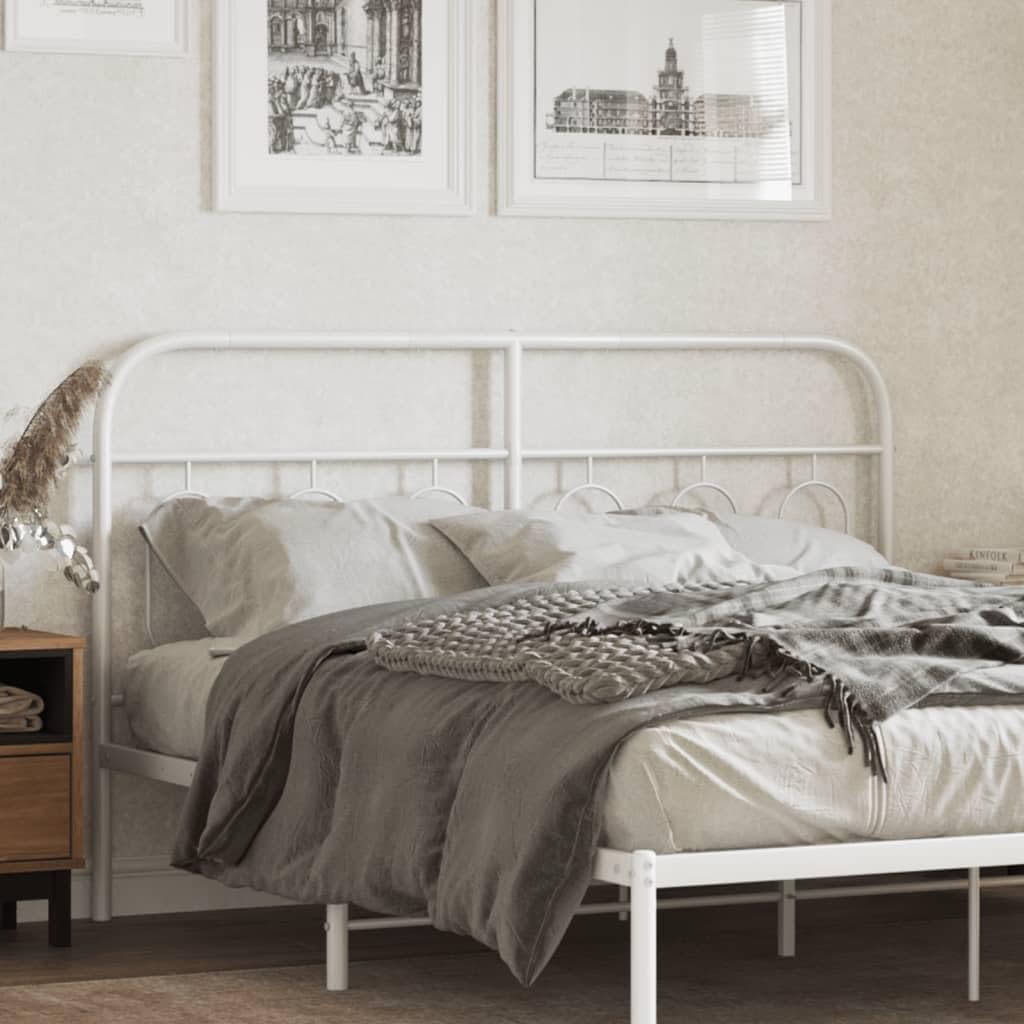 Cabecero De Cama De Metal Blanco - 100 Cm De Ancho, Acero Con Recubrimiento En Polvo